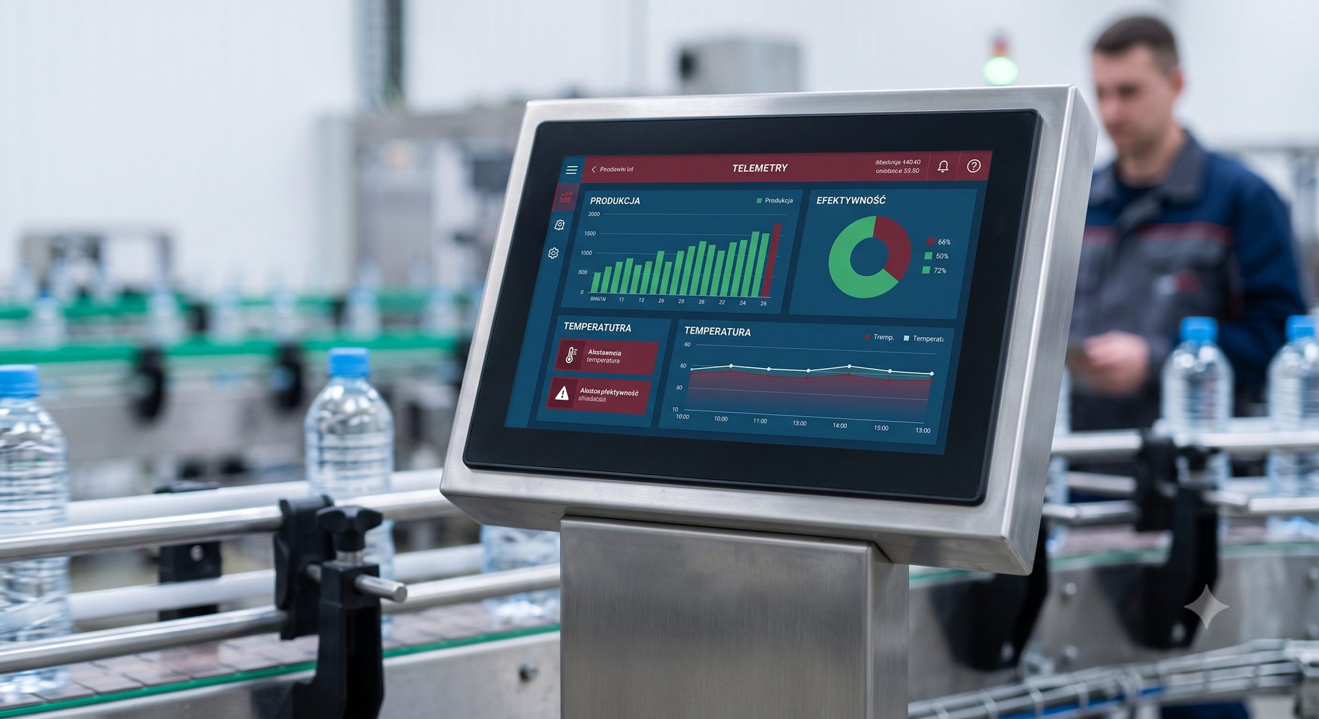 Panel telemetrii monitorujący produkcję i efektywność linii w czasie rzeczywistym